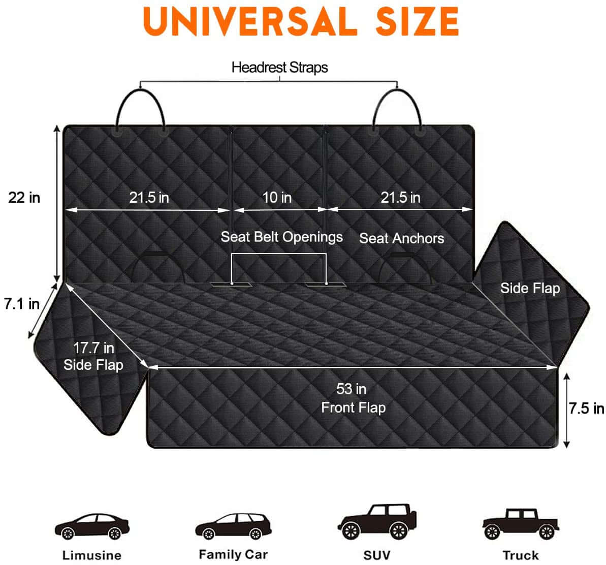 EdyPet Waterproof Dog Car Seat Cover for Back Seat