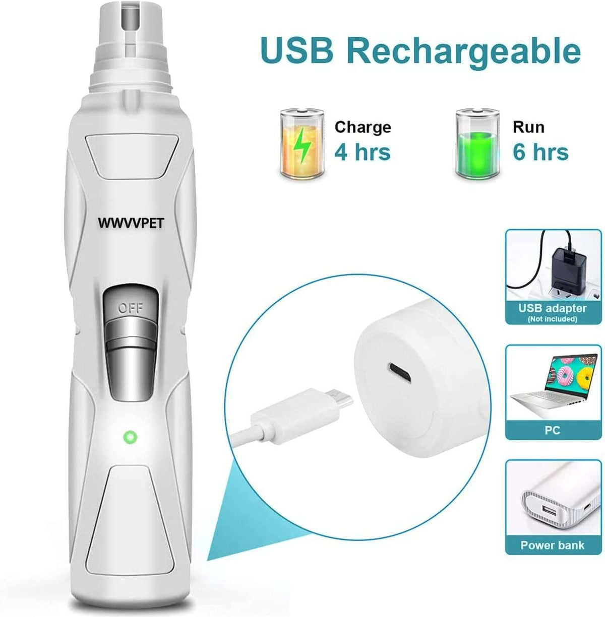 EdyPet™ Quiet LED Pet Nail Grinder