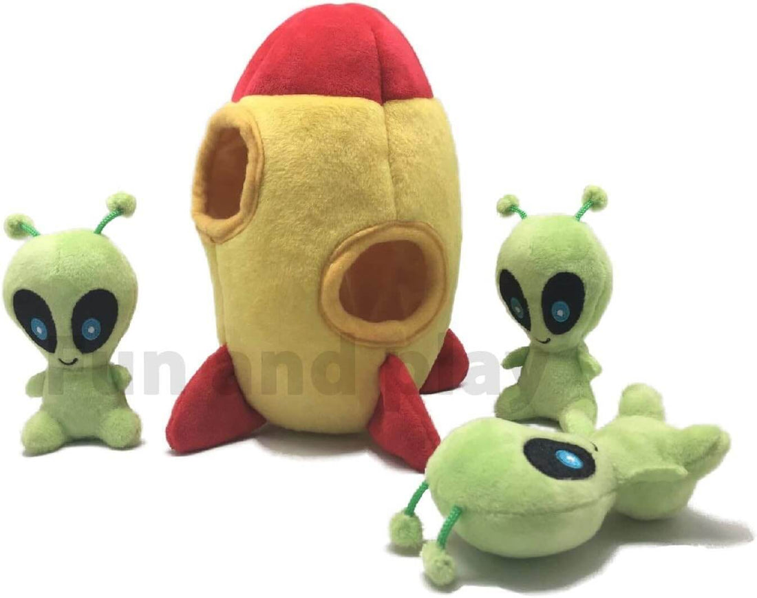 Interactive Spaceship Hide &amp; Seek Squeaky Dog Puzzle Toy