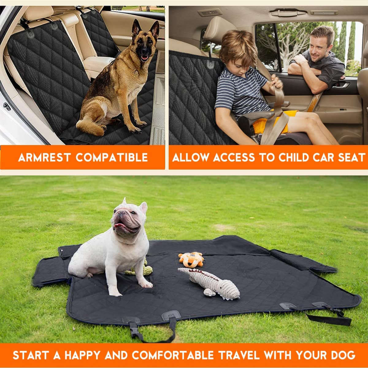 EdyPet Waterproof Dog Car Seat Cover for Back Seat